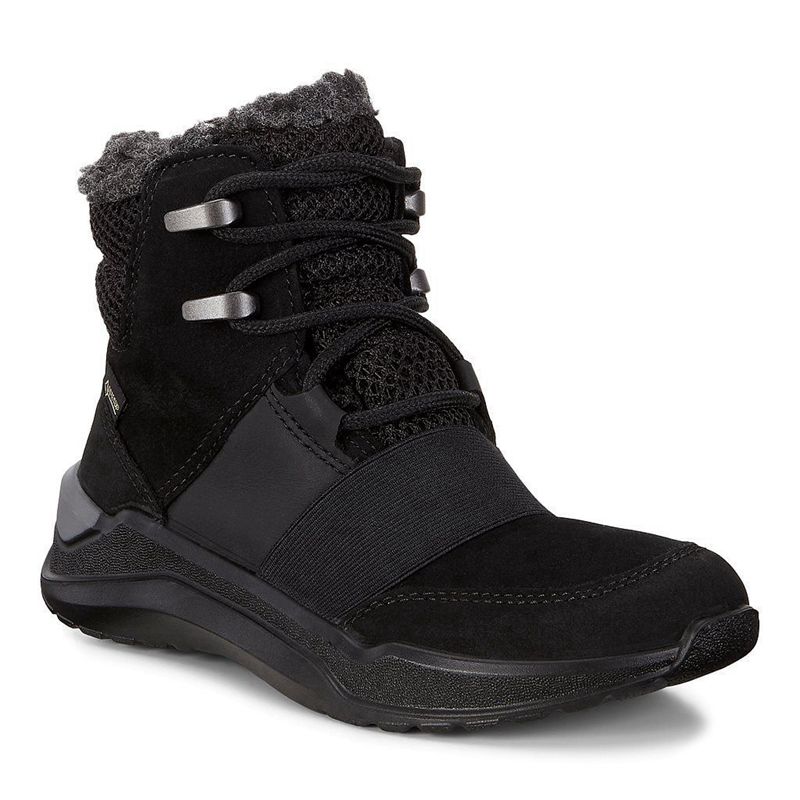 Kids Ecco Intervene - Boots Black - India YDAJHQ437